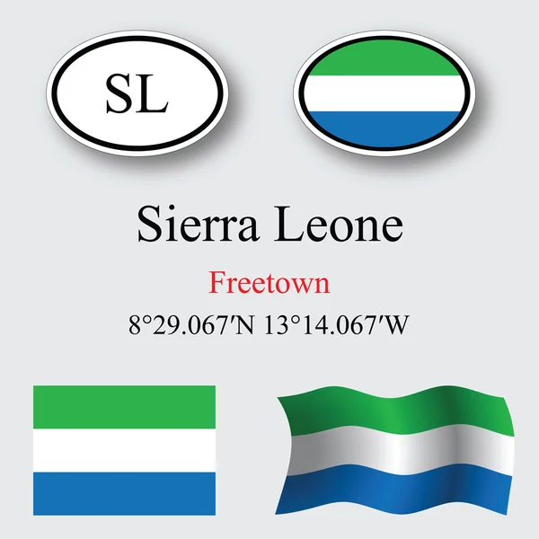 Conjunto de iconos de sierra Leone — Foto de Stock