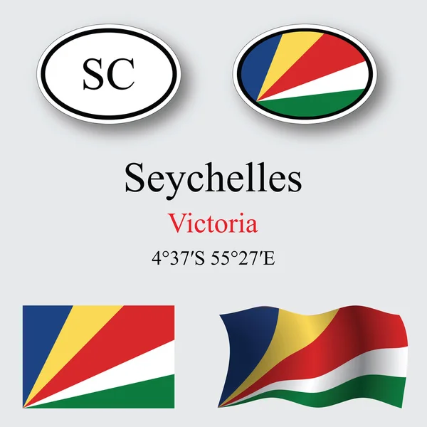 Seychelles icons set — 스톡 사진