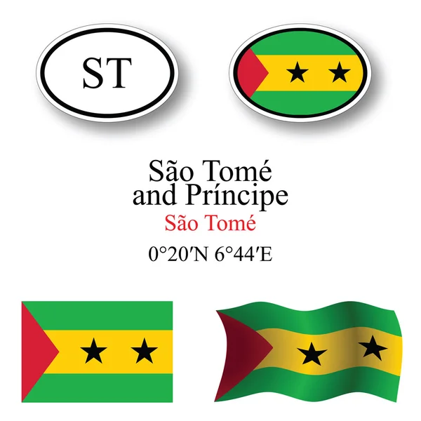Sao tome and principe icons set — Φωτογραφία Αρχείου