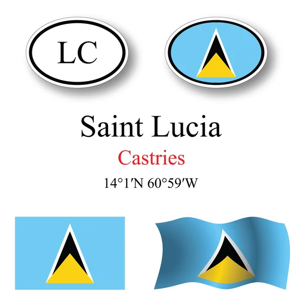 Saint lucia icons set — Stock Photo, Image