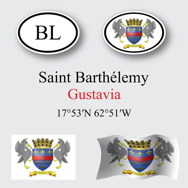 Saint barthelemy icons set — Stock Photo, Image
