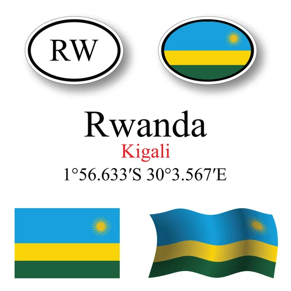 Rwanda icons set — Stock Photo, Image