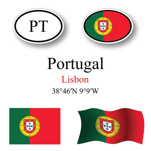 Portugal ikoner set — Stockfoto