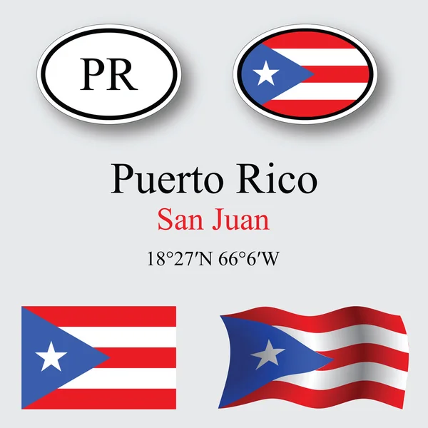 Puerto rico icons set — Stock Photo, Image