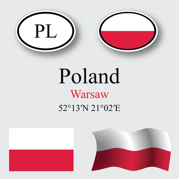 Set de iconos de polonia — Foto de Stock