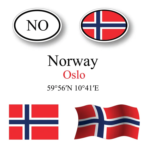 Conjunto de iconos norway —  Fotos de Stock