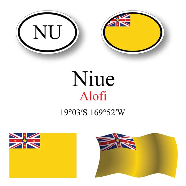 Niue icons set — Stock Photo, Image