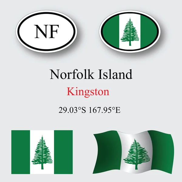 Norfolkinsel Icons Set — Stockfoto