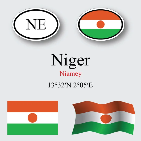 Niger icons set — Zdjęcie stockowe