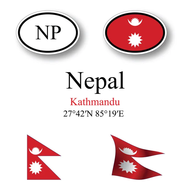 Nepal icons set — Stock Fotó
