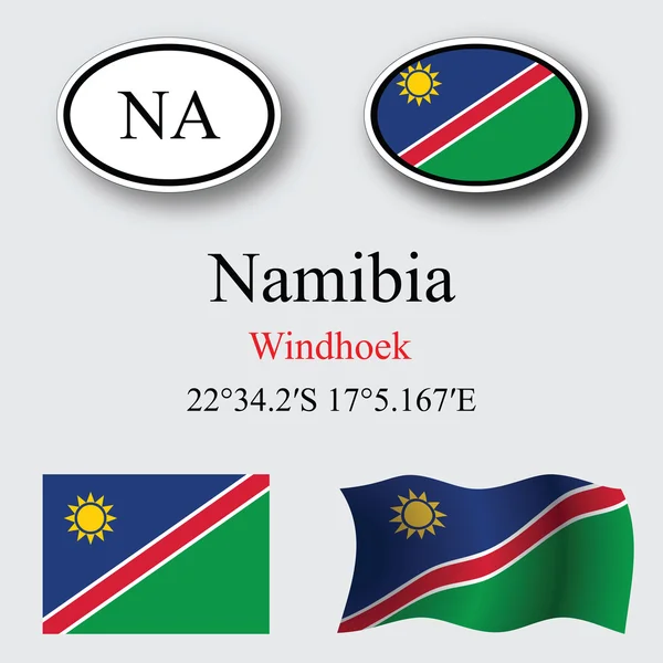 Namibia icons set — Zdjęcie stockowe