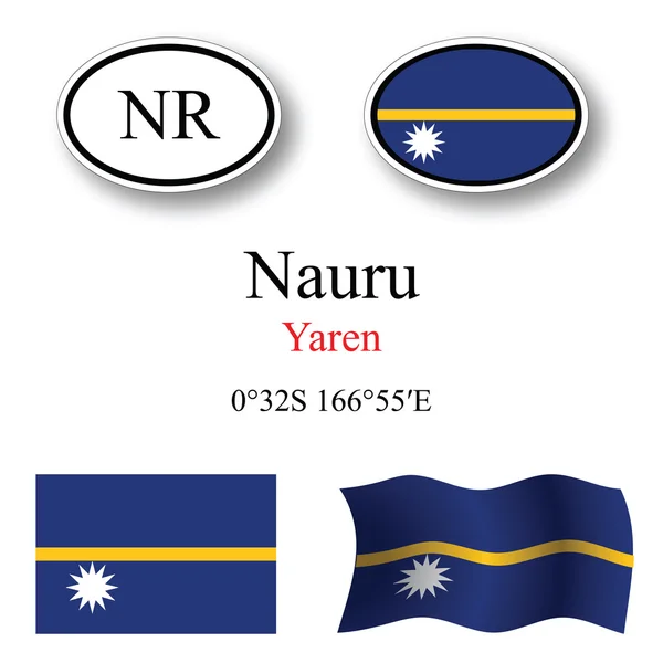 Nauru icons set — 图库照片