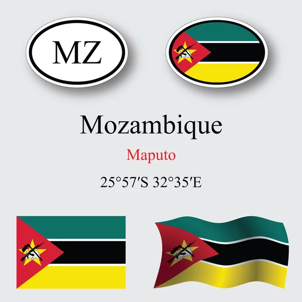 Mozambique icons set — Stock Photo, Image
