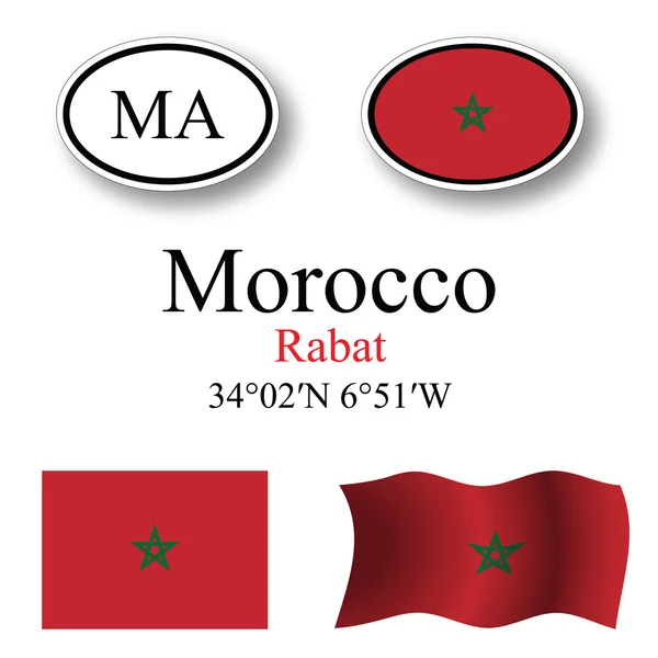 Morocco icons set — Stock Photo, Image