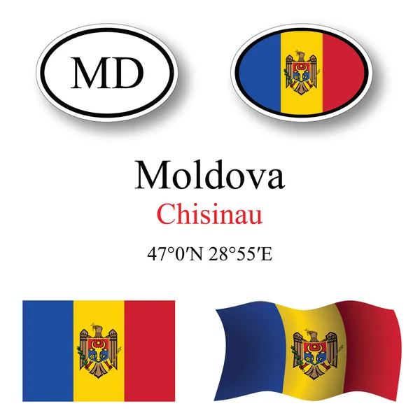 Conjunto de iconos de Moldova —  Fotos de Stock