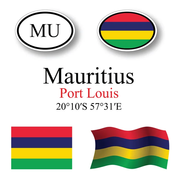 Conjunto de iconos mauritius —  Fotos de Stock