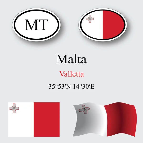 Malta ikoner set — Stockfoto