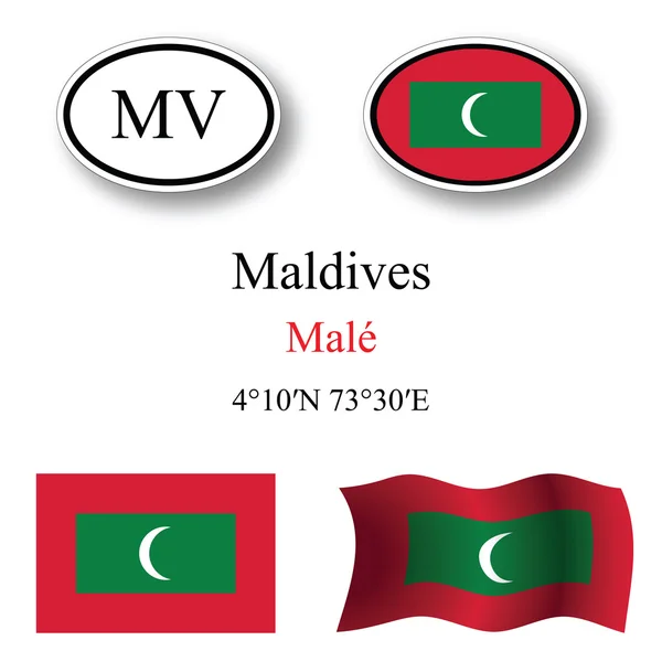 Maldives icons set — ストック写真