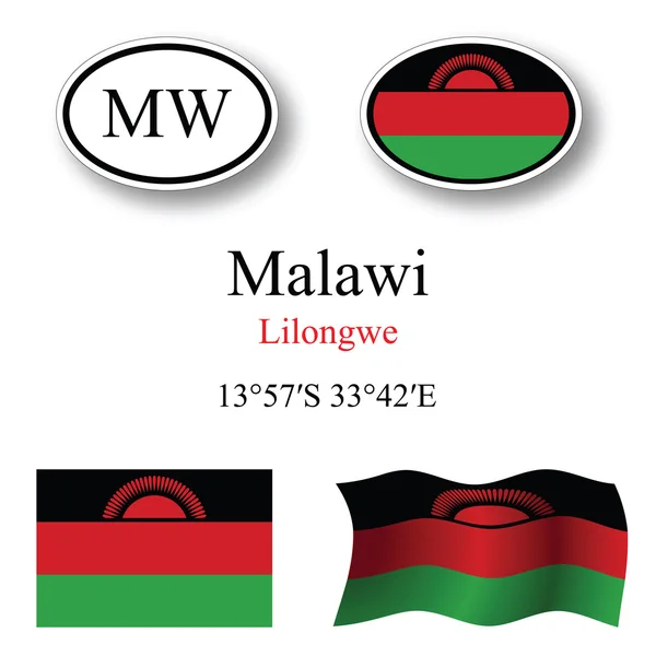 Malawi icons set — Stock Photo, Image