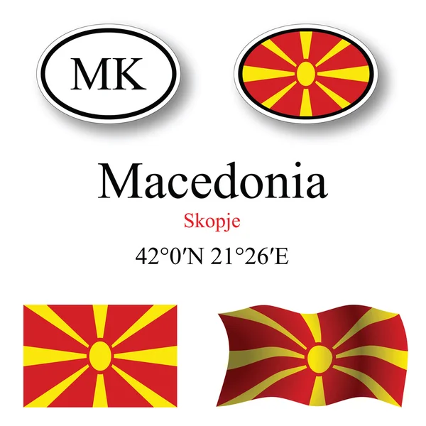 Macedonia icons set — Stock Photo, Image