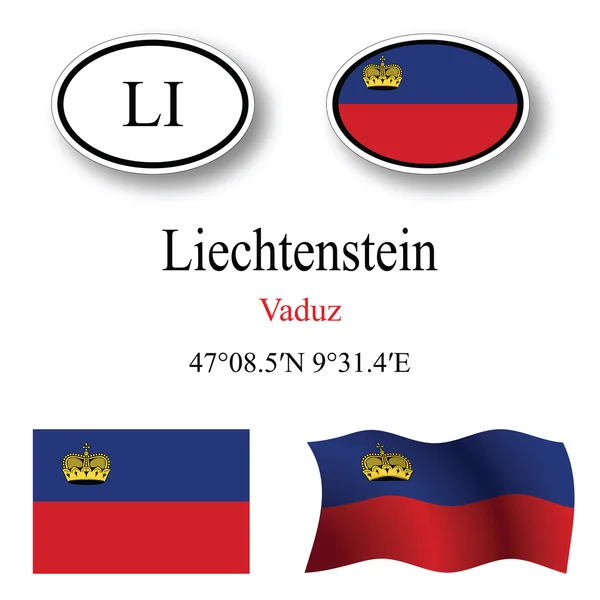 Liechtenstein icons set — Stock Photo, Image