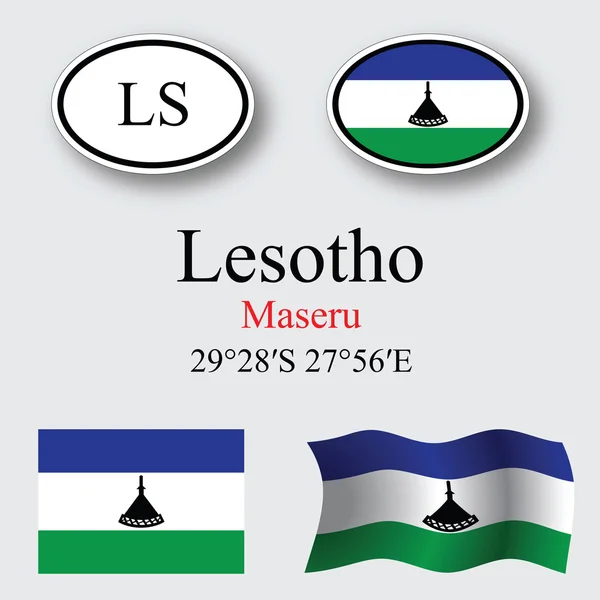 Lesotho icons set — Stock Photo, Image