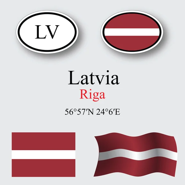 Conjunto de iconos de latvia —  Fotos de Stock