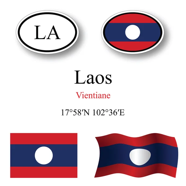 Laos icons set — Zdjęcie stockowe