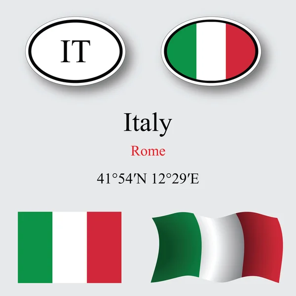 Itálie ikony nastavit — Stock fotografie