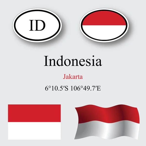 Ikon indonesia ditata — Stok Foto