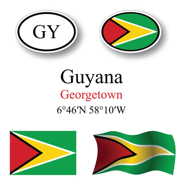 Set di icone in guyana — Foto Stock