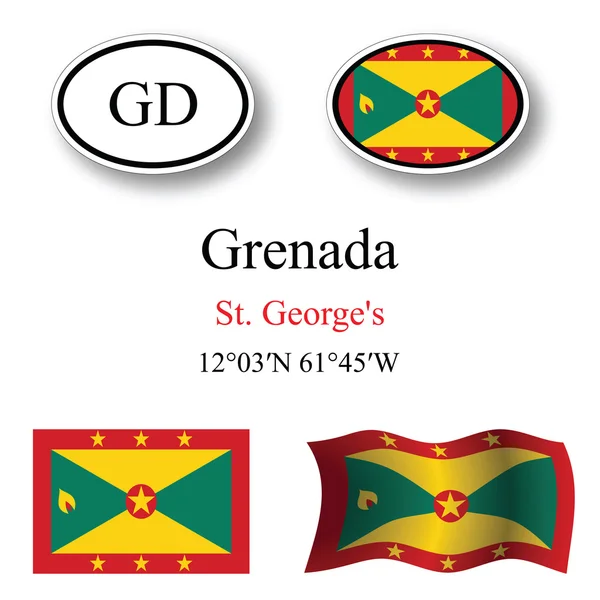 Grenada icons set — Stock Photo, Image