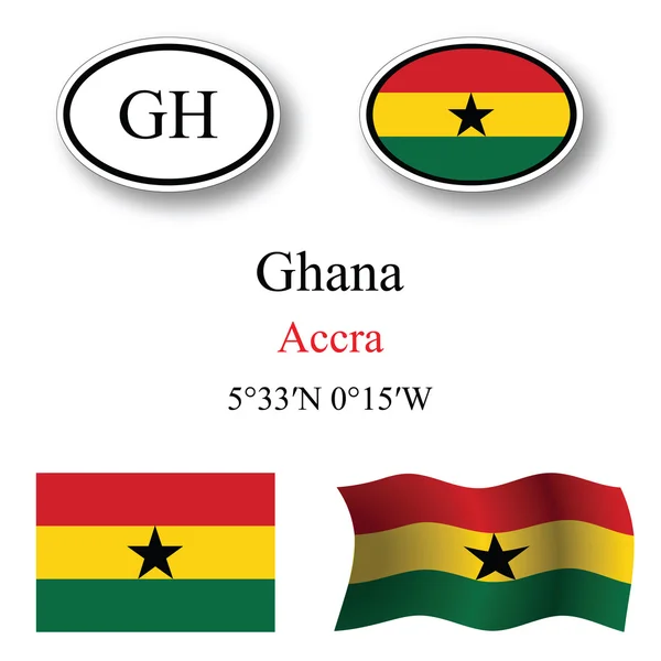 Ghana icons set — Stock Photo, Image