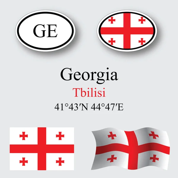 Zestaw ikon Georgia — Zdjęcie stockowe