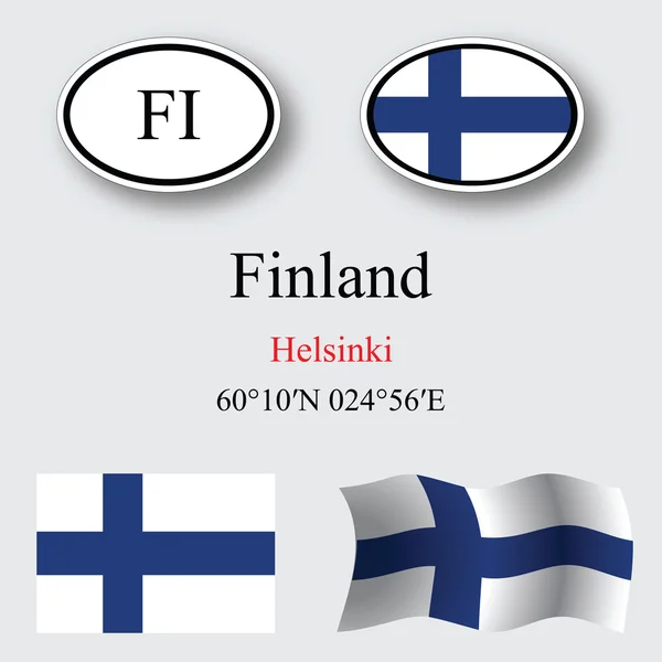 Finland ikoner set — Stockfoto