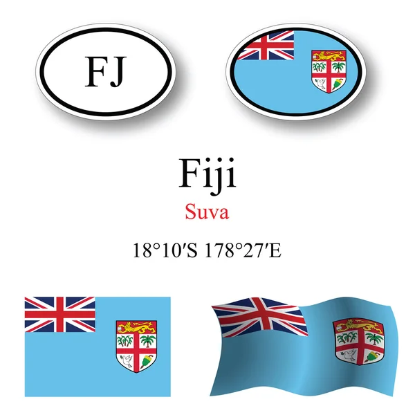 Fiji icons set — Stock Photo, Image