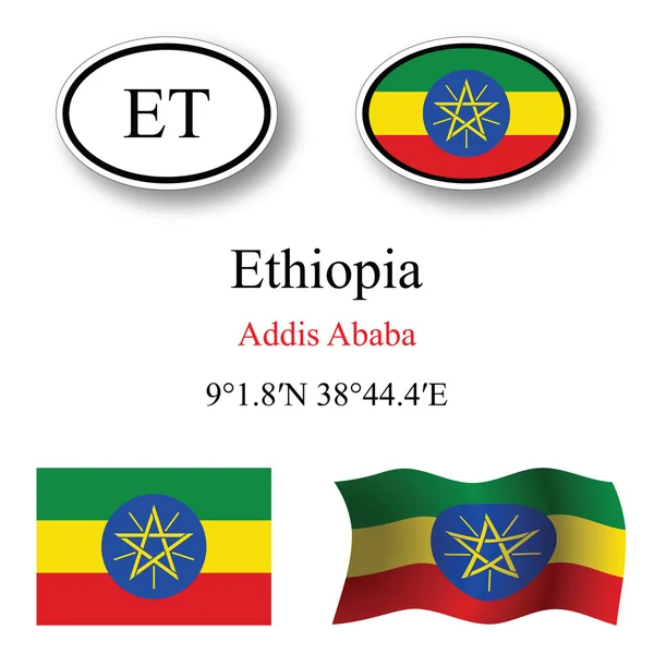 Conjunto de iconos de etiopía —  Fotos de Stock