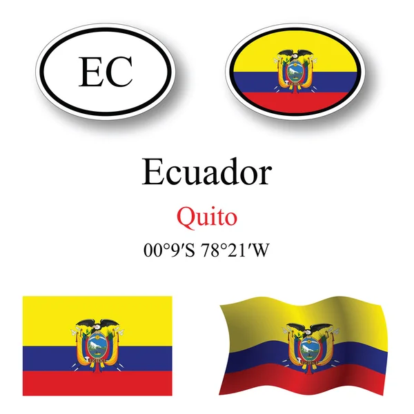 Conjunto de iconos ecuador —  Fotos de Stock