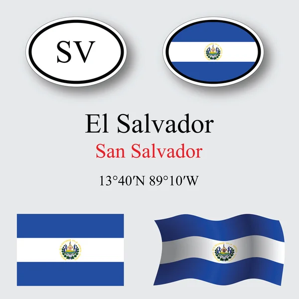 El salvador icons set — Stock Photo, Image