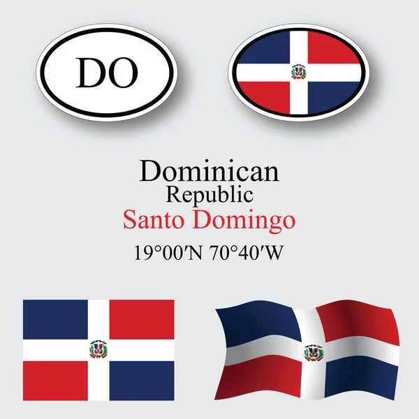 Dominicana repubblica icone impostato — Foto Stock