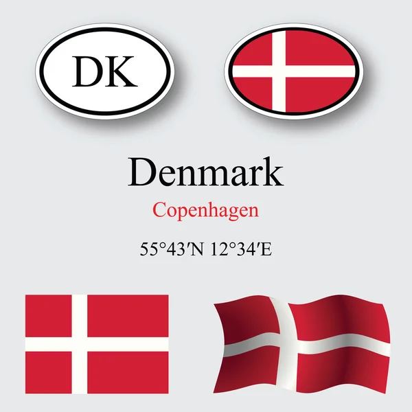 Danmark ikoner set — Stockfoto