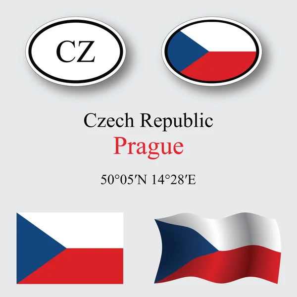 Czech republic icons set — Stock Photo, Image