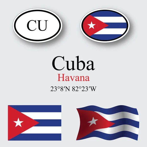Cuba icons set — Stock Photo, Image