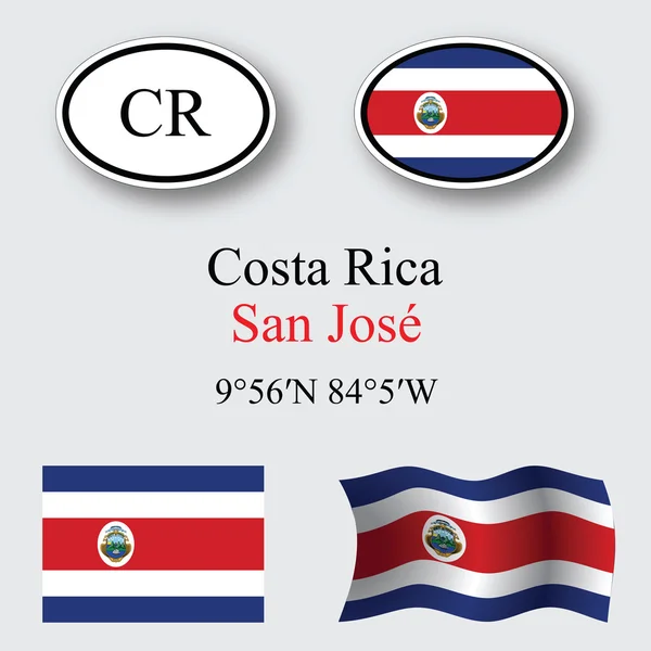Costa Rica iconos conjunto —  Fotos de Stock