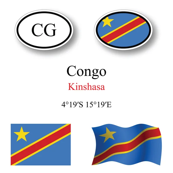 Congo icons set — Stock Photo, Image