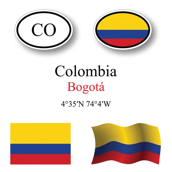 Colombia icons set — Stock Photo, Image