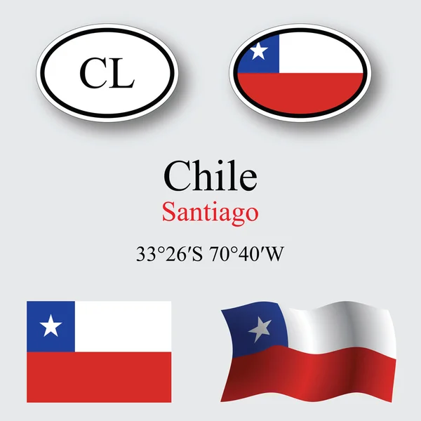 Chile icons set — Stock Photo, Image