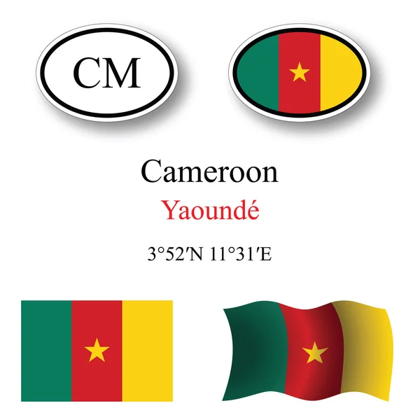 Cameroon icons set — Stock Photo, Image