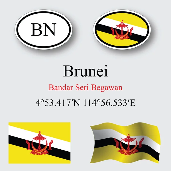 Brunei icons set — ストック写真