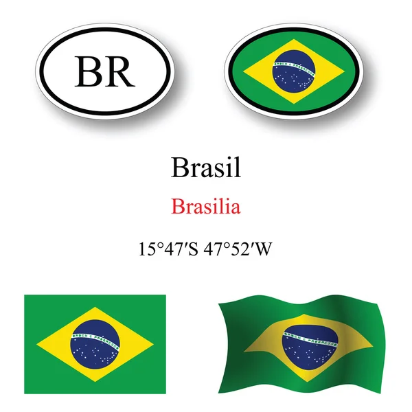 Brasilianische Symbole gesetzt — Stockfoto